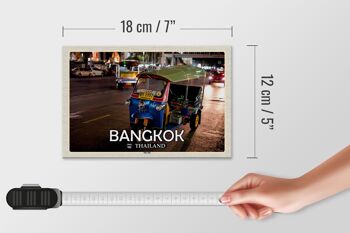 Panneau en bois voyage 18x12 cm Bangkok Thaïlande Tuk Tuk cadeau 4