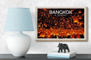 Panneau en bois voyage 18x12 cm Bangkok Thaïlande Loy Krathong Festival des Lumières 3