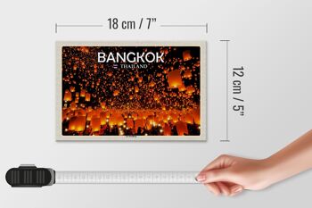 Panneau en bois voyage 18x12 cm Bangkok Thaïlande Loy Krathong Festival des Lumières 4