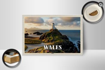 Panneau en bois voyage 18x12 cm Pays de Galles Royaume-Uni Anglesey Island Sea 2