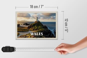 Panneau en bois voyage 18x12 cm Pays de Galles Royaume-Uni Anglesey Island Sea 4