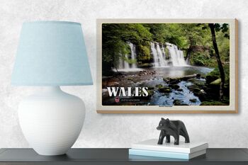Panneau en bois voyage 18x12 cm Pays de Galles Royaume-Uni Brecon Waterfalls 3