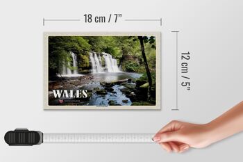 Panneau en bois voyage 18x12 cm Pays de Galles Royaume-Uni Brecon Waterfalls 4