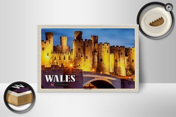 Panneau en bois voyage 18x12 cm Pays de Galles Royaume-Uni Château de Conwy 2