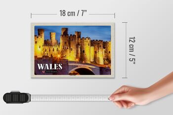Panneau en bois voyage 18x12 cm Pays de Galles Royaume-Uni Château de Conwy 4