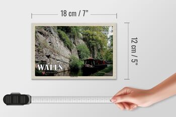 Panneau en bois voyage 18x12 cm Pays de Galles Royaume-Uni Canal de Llangollen 4
