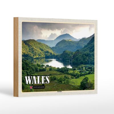 Holzschild Reise 18x12 cm Wales Snowdonia Nationalpark Dekoration