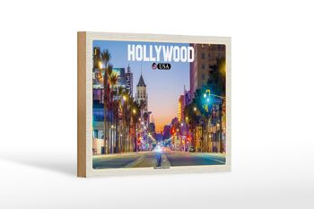 Panneau en bois voyage 18x12 cm Hollywood USA décoration Hollywood Boulevard 1
