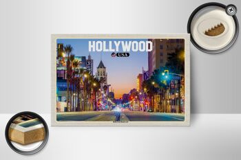 Panneau en bois voyage 18x12 cm Hollywood USA décoration Hollywood Boulevard 2