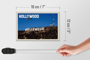 Panneau en bois voyage 18x12 cm Hollywood USA décoration Hollywood Hills 4