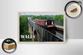 Panneau en bois voyage 18x12 cm Pays de Galles Royaume-Uni Aqueduc de Pontcysyllte 2
