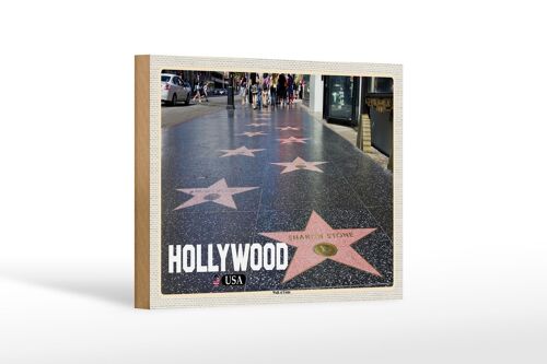 Holzschild Reise 18x12 cm Hollywood USA Walk of Fame Dekoration