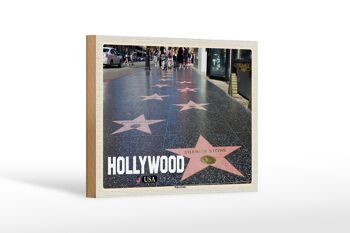 Panneau en bois voyage 18x12 cm Hollywood USA décoration Walk of Fame 1