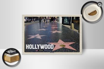 Panneau en bois voyage 18x12 cm Hollywood USA décoration Walk of Fame 2