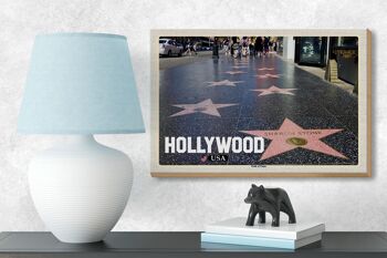 Panneau en bois voyage 18x12 cm Hollywood USA décoration Walk of Fame 3