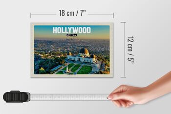 Panneau en bois voyage 18x12 cm Hollywood USA Observatoire Griffith 4