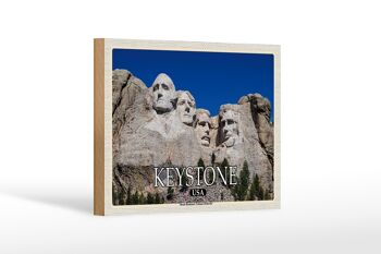 Panneau en bois de voyage 18x12 cm, Keystone USA, décoration commémorative du mont Rushmore 1