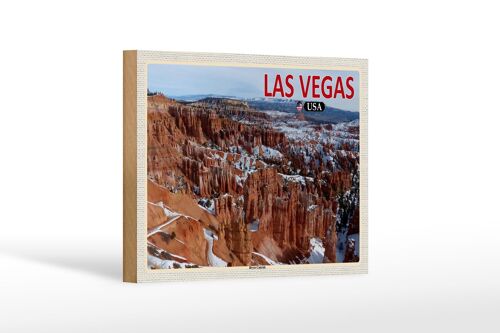 Holzschild Reise 18x12 cm Las Vegas USA Bryce Canyon Dekoration