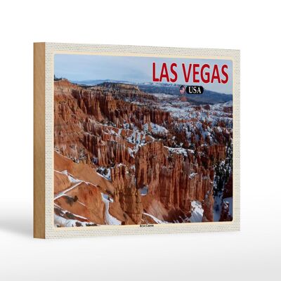 Cartel de madera viaje 18x12 cm Las Vegas USA Bryce Canyon decoración