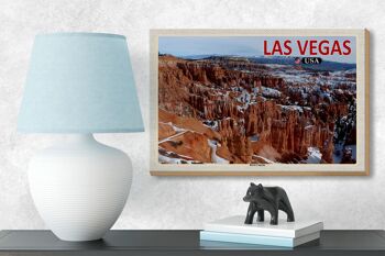 Panneau en bois voyage 18x12 cm Las Vegas USA décoration Bryce Canyon 3