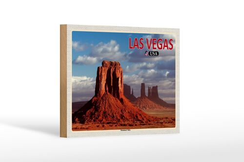 Holzschild Reise 18x12 cm Las Vegas USA Monument Valley Hochebene