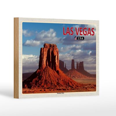 Panneau en bois voyage 18x12 cm Las Vegas USA Plateau de Monument Valley