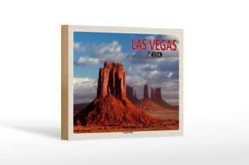 Panneau en bois voyage 18x12 cm Las Vegas USA Plateau de Monument Valley 1