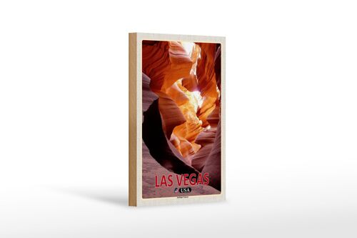 Holzschild Reise 12x18 cm Las Vegas USA Antelope Canyon Dekoration