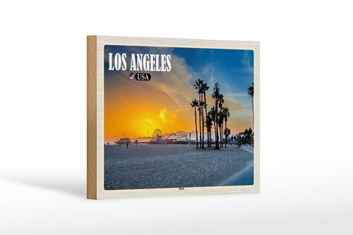 Holzschild Reise 18x12 cm Los Angeles USA Beach Strand Venice Beach
