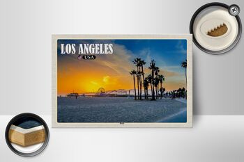 Panneau en bois voyage 18x12 cm Los Angeles USA Beach Venice Beach 2