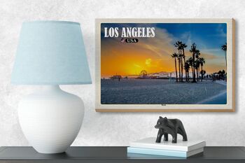 Panneau en bois voyage 18x12 cm Los Angeles USA Beach Venice Beach 3