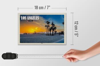 Panneau en bois voyage 18x12 cm Los Angeles USA Beach Venice Beach 4