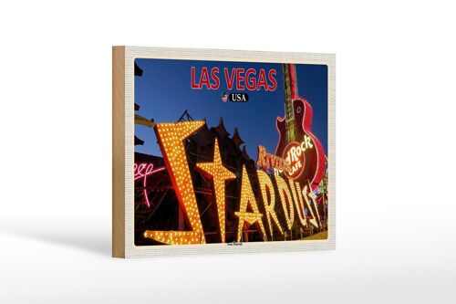 Holzschild Reise 18x12 cm Las Vegas USA Neon Museum Dekoration