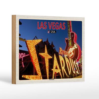 Panneau en bois voyage 18x12 cm Las Vegas USA Décoration Musée Néon