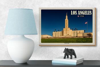 Panneau en bois Voyage 18x12 cm Los Angeles USA Décoration Temple Mormon 3