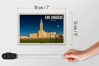 Panneau en bois Voyage 18x12 cm Los Angeles USA Décoration Temple Mormon 4