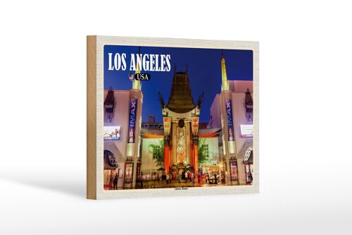 Holzschild Reise 18x12 cm Los Angeles USA Chinese Theatre Deo