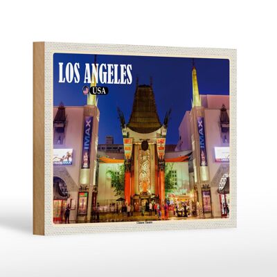 Holzschild Reise 18x12 cm Los Angeles USA Chinese Theatre Deo