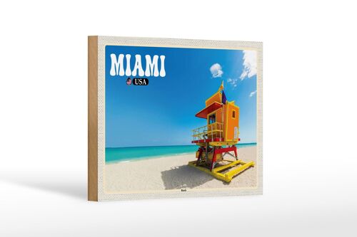 Holzschild Reise 18x12 cm Miami USA Strand Meer Urlaub Dekoration
