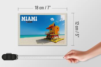 Panneau en bois voyage 18x12 cm Miami USA plage mer vacances décoration 4
