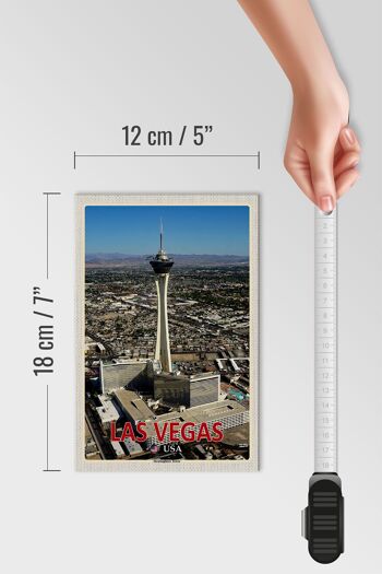 Panneau en bois voyage 12x18 cm Las Vegas USA Stratosphere Tower 4