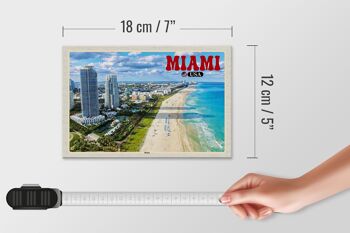 Panneau en bois voyage 18x12 cm Miami USA plage gratte-ciel vacances à la mer 4