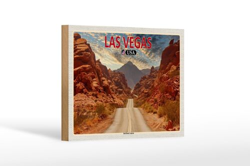 Holzschild Reise 18x12 cm Las Vegas USA Red Rock Canyon Dekoration