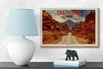 Panneau en bois voyage 18x12 cm Las Vegas USA décoration Red Rock Canyon 3