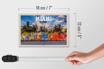 Panneau en bois voyage 18x12 cm Miami USA plage palmiers décoration de vacances 4