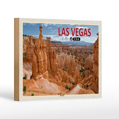 Holzschild Reise 18x12 cm Las Vegas USA Zion Park Geschenk