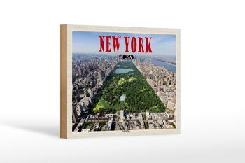 Panneau en bois voyage 18x12 cm New York USA décoration Central Park 1