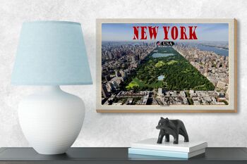 Panneau en bois voyage 18x12 cm New York USA décoration Central Park 3