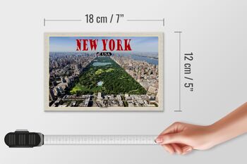 Panneau en bois voyage 18x12 cm New York USA décoration Central Park 4