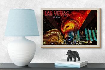 Panneau en bois Voyage 18x12 cm Las Vegas USA Fremont Street Casinos Décoration 3